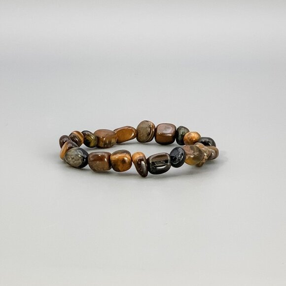 Tiger's Eye Chakra Bracelet Tumbled Polished Stone - Picture 1 of 6